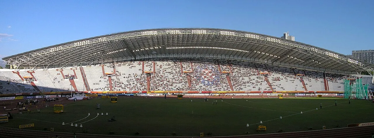 Stadion Poljud in Split, waar Hajduk Split tegen Ajax speelde in de UEFA Conference League.